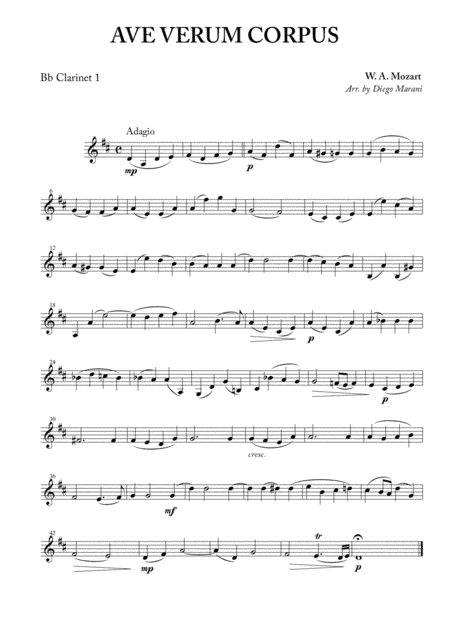 Ave Verum Corpus for Concert Band and Optional Choir (arr. Diego Marani)