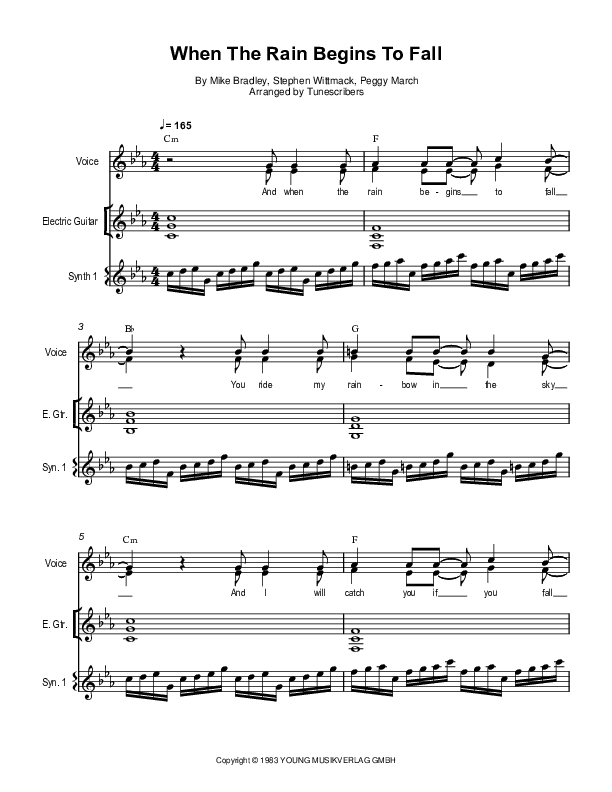 When The Rain Begins To Fall (arr. Tunescribers)