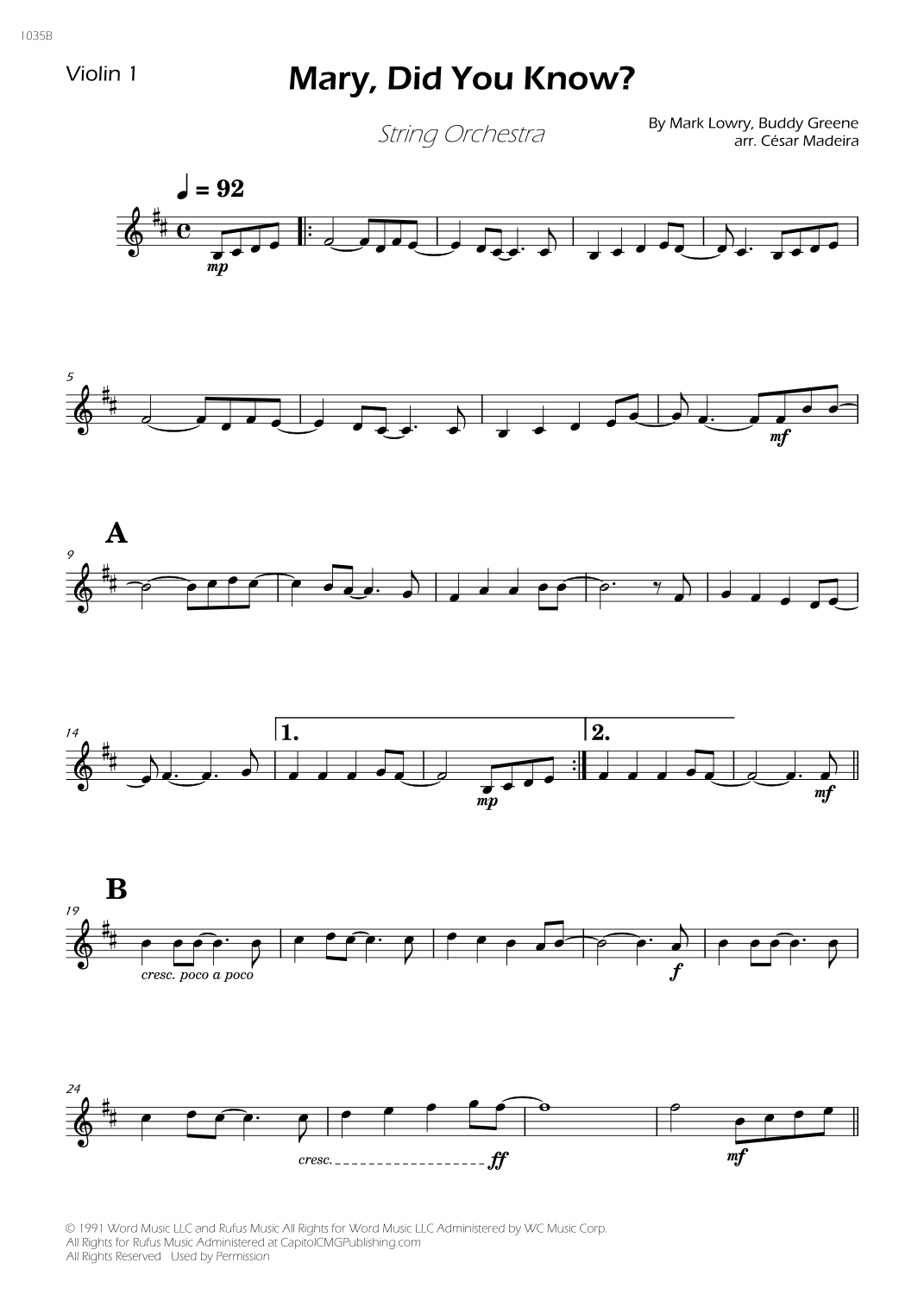 Mary, Did You Know? (arr. César Madeira)
