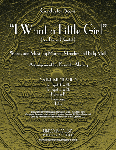 I Want A Little Girl (arr. Kenneth Abeling)