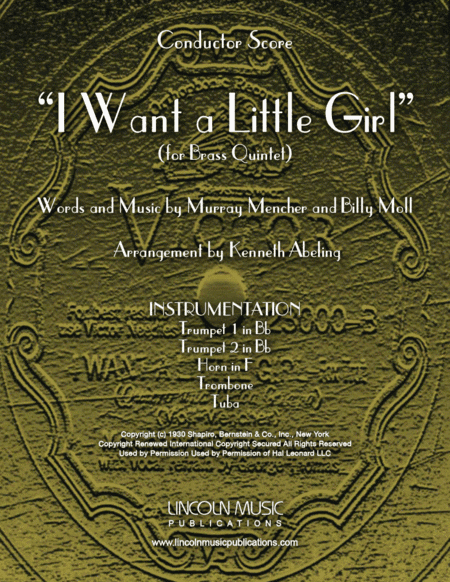 I Want A Little Girl (arr. Kenneth Abeling)