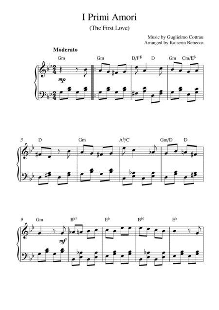 I Primi Amori (The First Love) (arr. Kaiserin Rebecca)