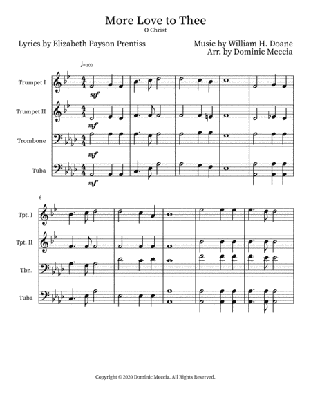 More Love To Thee (arr. Dominic Meccia)