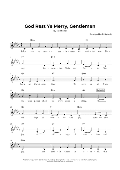 God Rest Ye Merry, Gentlemen (Key of B-flat minor) (arr. R. Salvario)