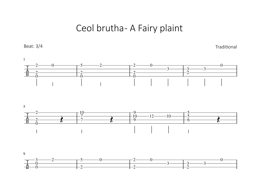 Ceol brutha - A Fairy plaint (arr. Bettina Schipp)