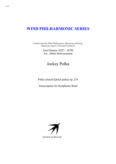 Jockey Polka, Polka schnell (Quick Polka) op. 278 by Josef Strauss (arr. Albert Schwarzmann)