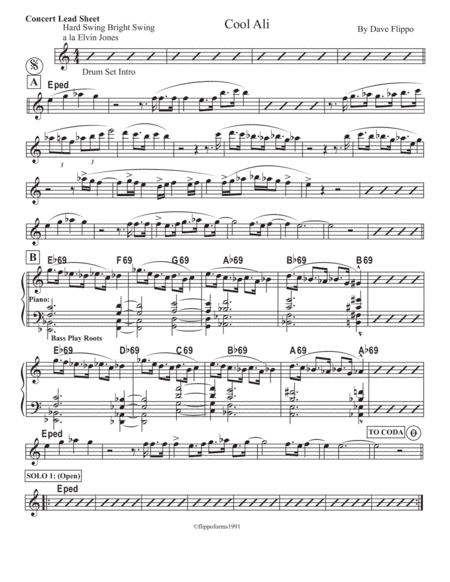 COOL ALI - The Globaljazz Series - Hard Swing with Pakistani Kuali inspiration - Piano Part/Score in
