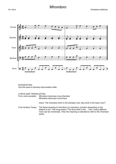 Mhondoro (The Lion) arr Colleen Hart (arr. Colleen Hart)