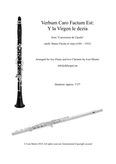VERBUM CARO FACTUM EST - Villancico for Flute and Clarinet Quartet (arr. Ivan Marini)