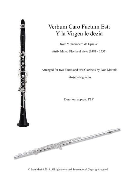VERBUM CARO FACTUM EST - Villancico for Flute and Clarinet Quartet (arr. Ivan Marini)