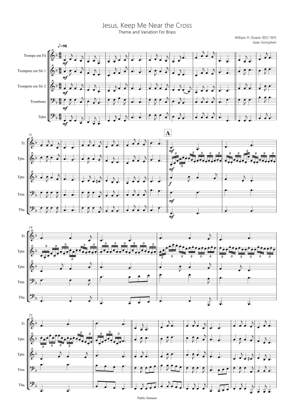 Jesus, Keep Me Near the Cross - Score Only (arr. Isaac Gonçalves)