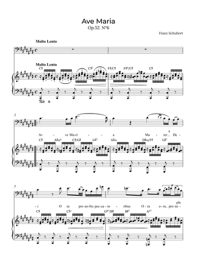 Ave Maria Schubert - Baritone with chords in C# (arr. Alex Nunes Rodrigues)