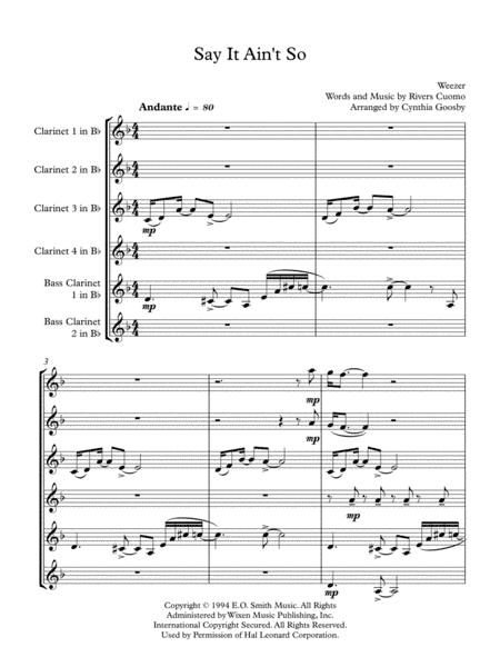 Say It Ain't So (arr. Cynthia Goosby)