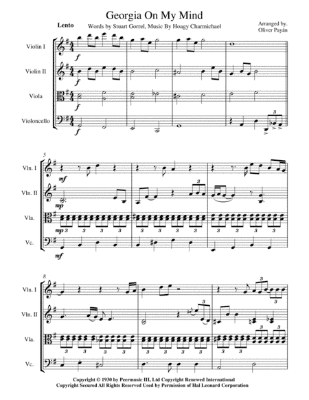 Georgia On My Mind (arr. Oliver Payan)