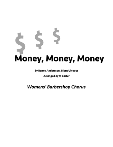 Money, Money, Money (arr. Jo Carter)