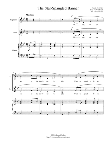 The Star-Spangled Banner - SA choir with piano accompaniment (arr. Samuel Stokes)
