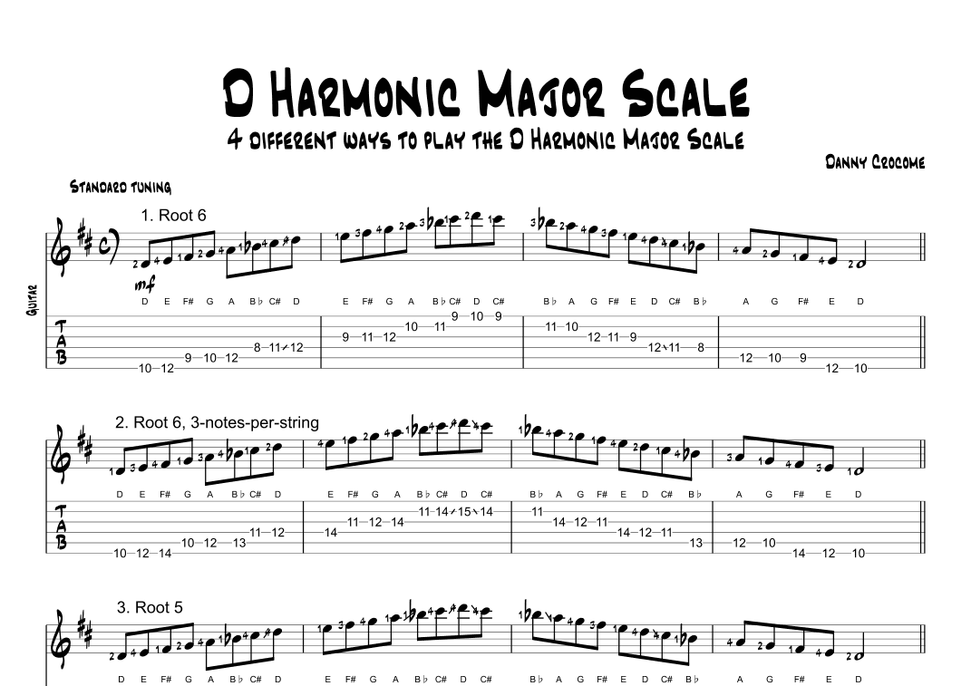 D Harmonic Major Scale (4 Ways to Play)