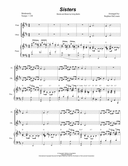 Sisters (arr. Stephen DeCesare)