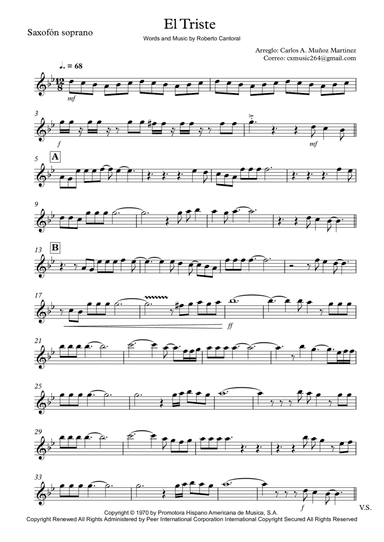 El Triste (arr. Carlos Alberto Muñoz Martinez)
