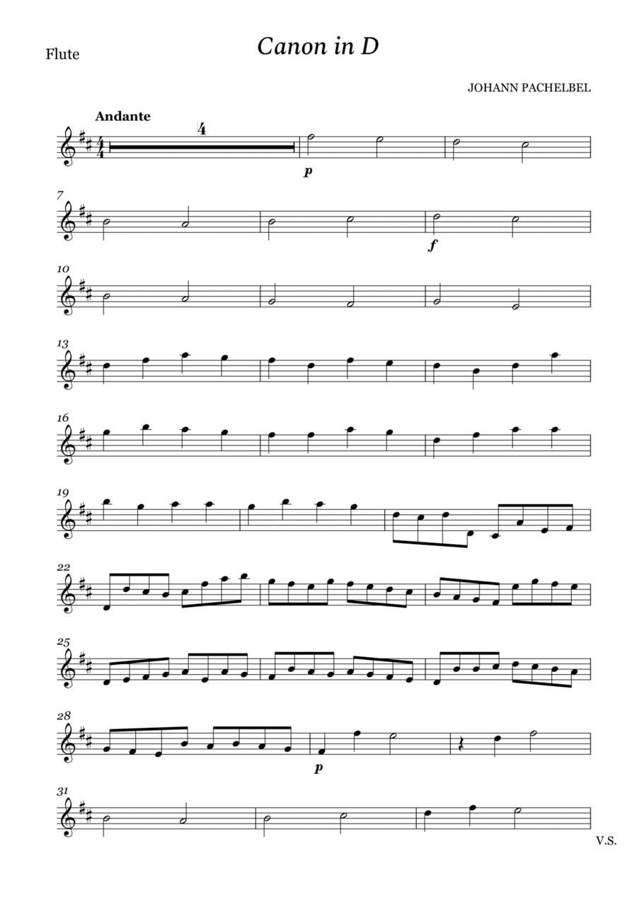 Canon in D for Flute (arr. Cássio Silva Chaves)