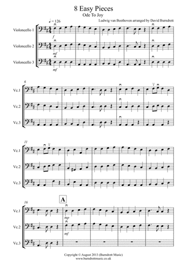 8 Easy Trios, for Cello (arr. David Burndrett)