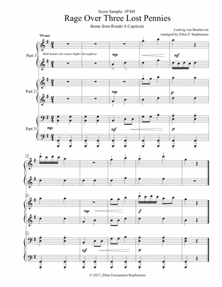 Rage Over Three Lost Pennies (1P/6H) (arr. Ellen F. Stephenson)