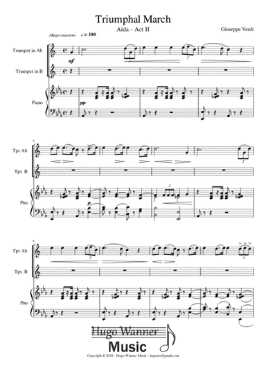 Triumphal March - Aida - Act II - Original key (arr. Hugo Wanner)