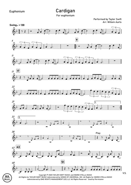 Cardigan (arr. Willem Aarts)