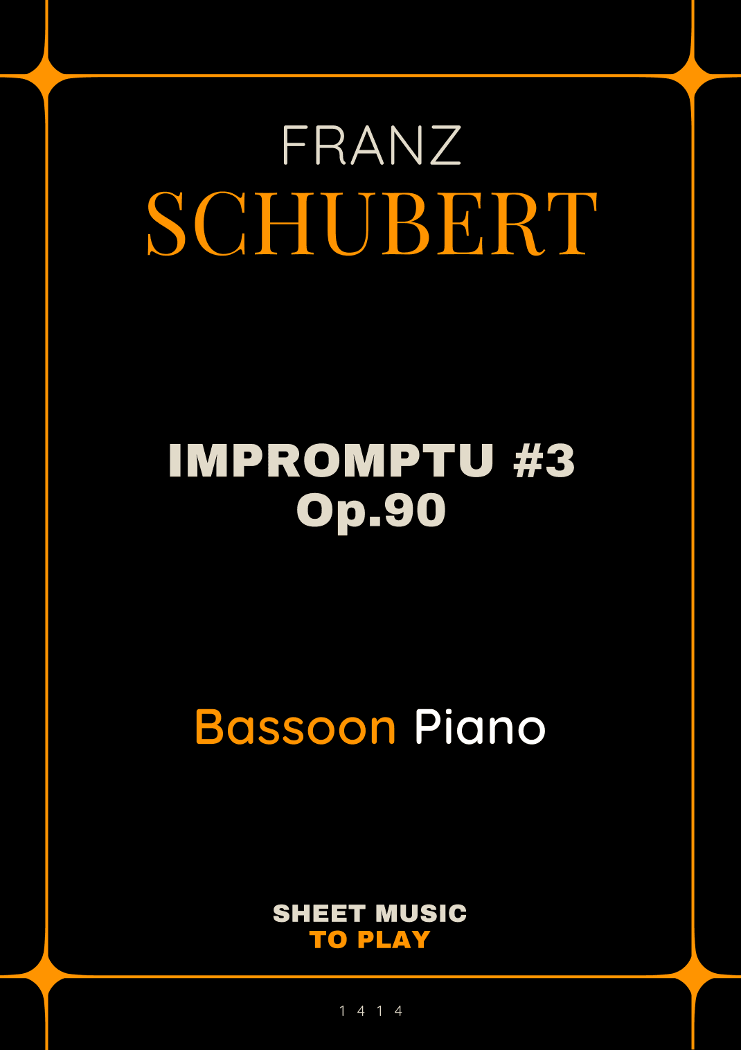 Impromptu No.3, Op.90 - Bassoon and Piano (Full Score and Parts) (arr. César Madeira)