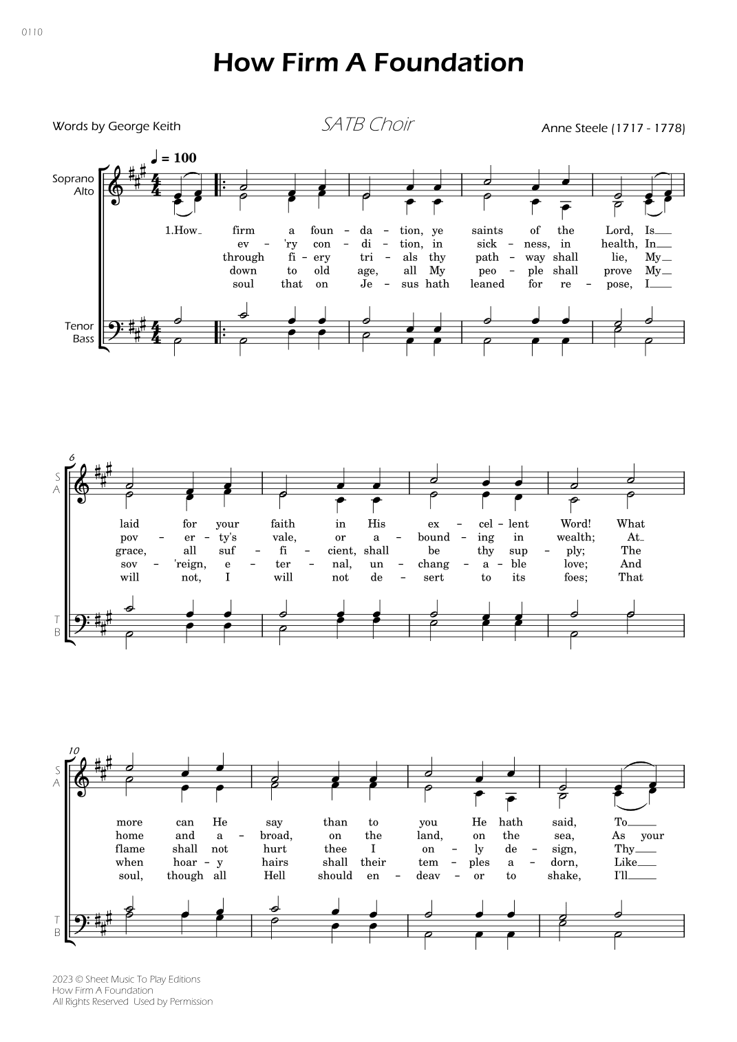 How Firm A Foundation - SATB Choir (arr. César Madeira)