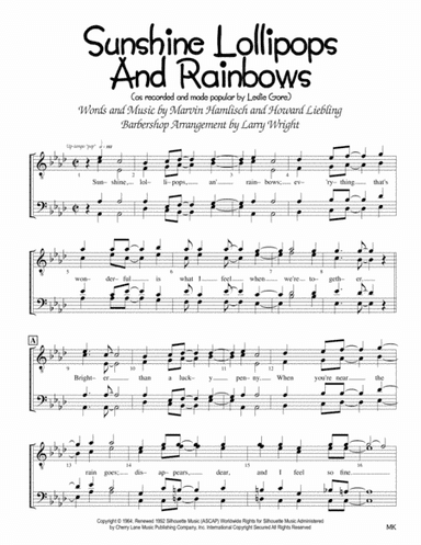 Sunshine, Lollipops And Rainbows (arr. Larry Wright)