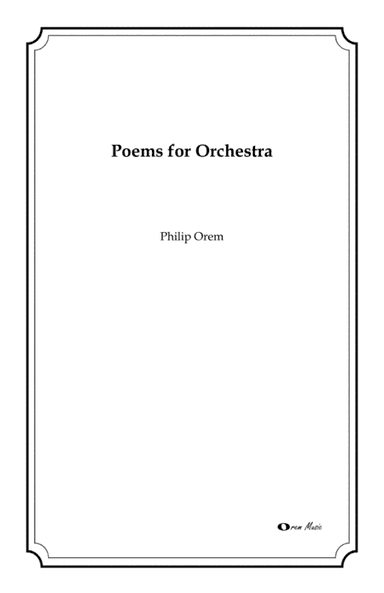 Poems for Orchestra - score and parts
