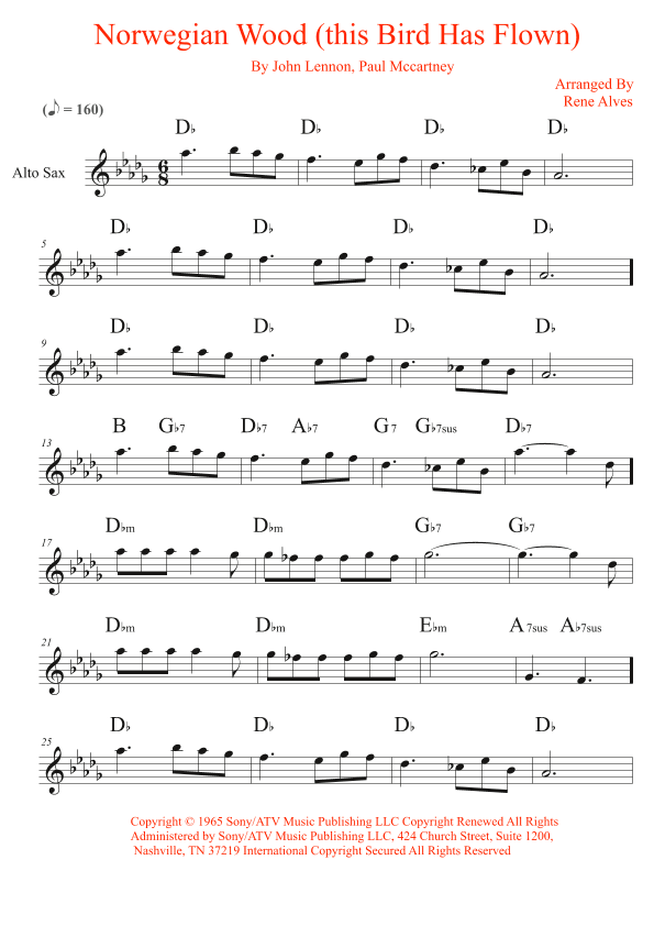 Norwegian Wood (this Bird Has Flown) (arr. Rene Alves)