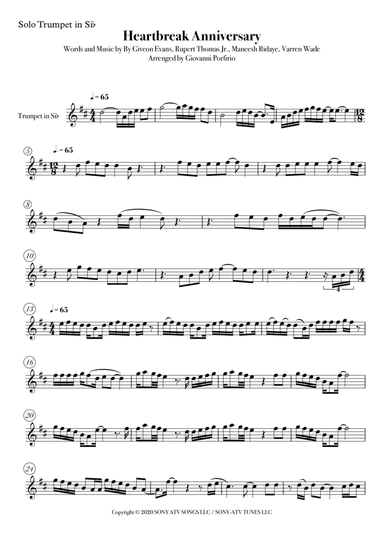 Heartbreak Anniversary (arr. Giovanni Porfirio)