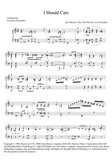 I Should Care (arr. Francisco Fernandez)