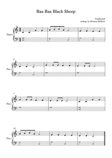 Baa Baa Black Sheep (arr. Roxana Belibou)