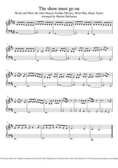 The Show Must Go On (arr. Marion Guillaume)