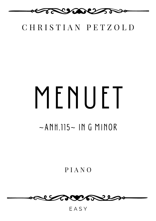 Petzold - Menuet in G Minor (BWV 115) - Easy (arr. Piacere Music Sheets)