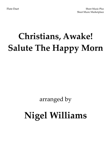 Christians, Awake! Salute The Happy Morn, for Flute Duet (arr. Nigel Williams)