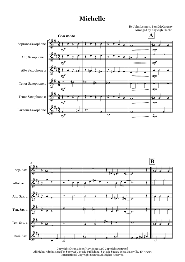 Michelle (arr. Kayleigh Huelin)
