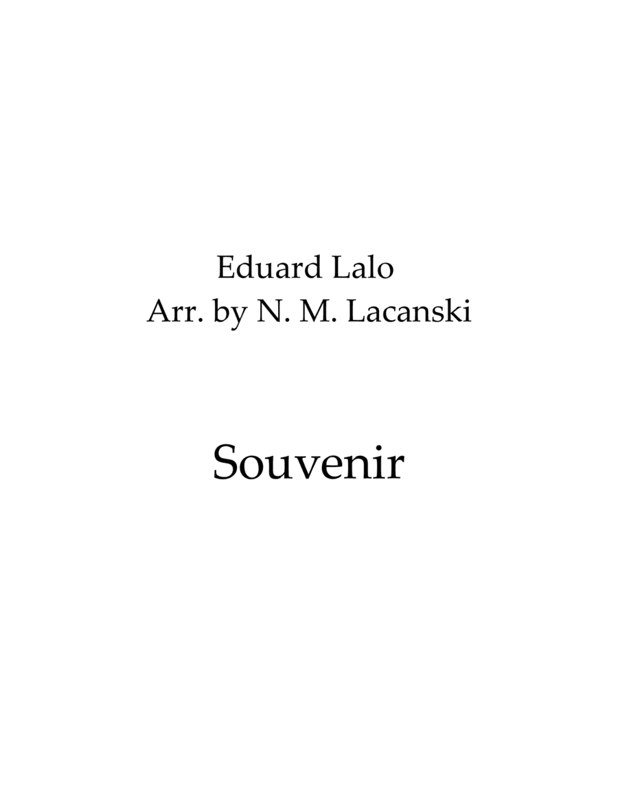 Souvenir (arr. Nick Lacanski)