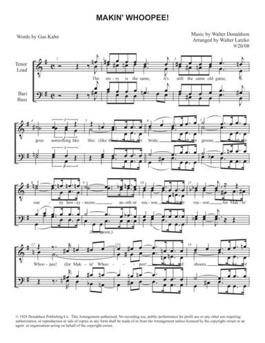 Makin' Whoopee! (arr. Walter Latzko)