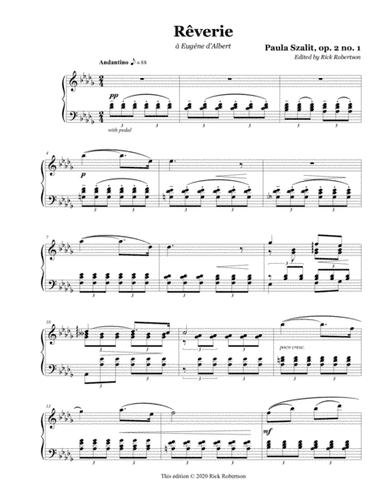 Reverie, op. 2 no. 1  (Paula Szalit) (arr. Edited by Rick Robertson)