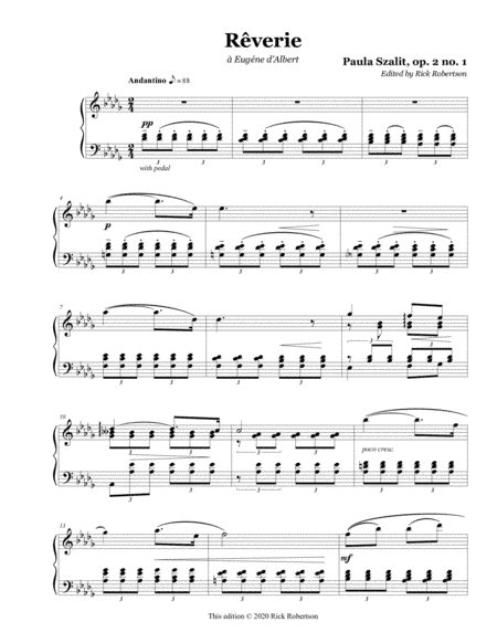 Reverie, op. 2 no. 1  (Paula Szalit) (arr. Edited by Rick Robertson)