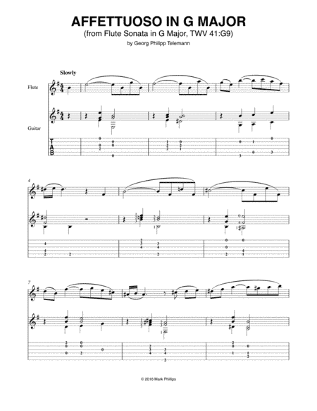 Affettuoso in G Major (from Flute Sonata in G Major, TWV 41:G9) (arr. Mark Phillips)