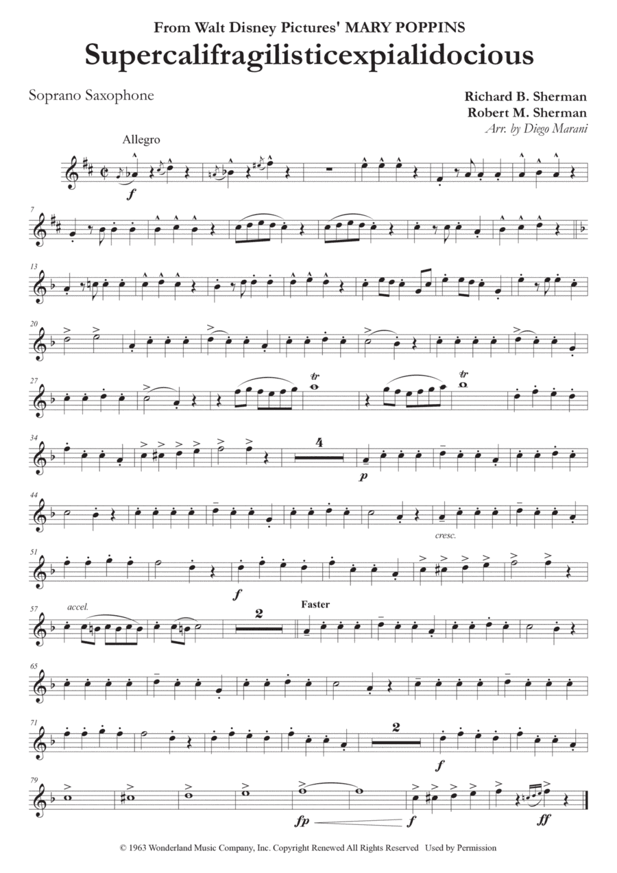 Supercalifragilisticexpialidocious (arr. Diego Marani)