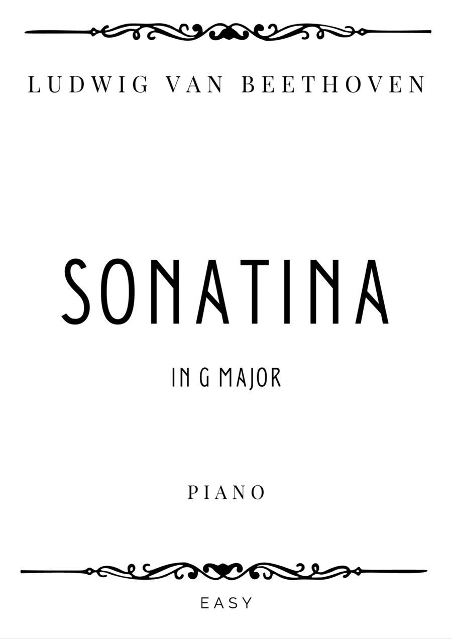 Beethoven - Sonatina in G Major - Easy (arr. Piacere Music Sheets)