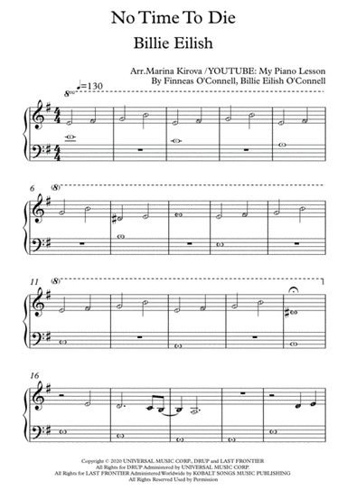 No Time To Die (arr. Marina Kirova)