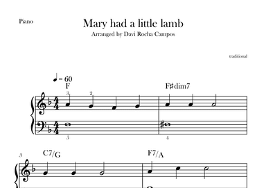 Mary had a little lamb (arr. Davi Rocha Campos)