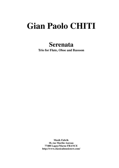 Gian Paolo Chiti: Serenata for flute, oboe and bassoon